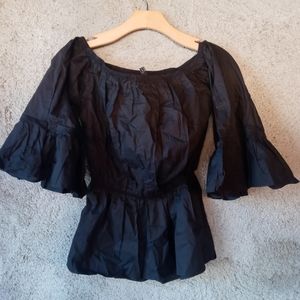 Black goth Bell sleeved blouse